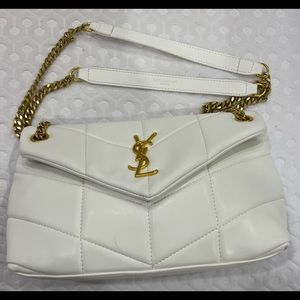 Beautiful white top handle and crossbody bag